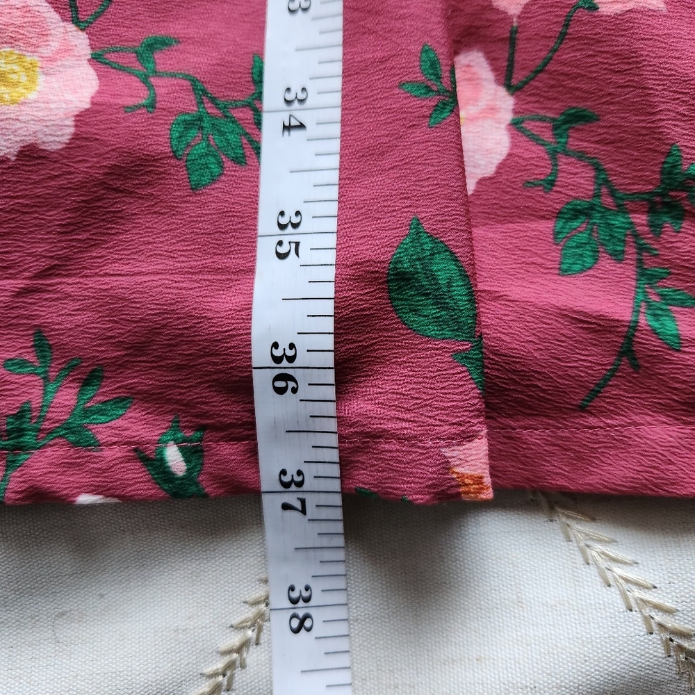 Timeless London Coral Pink Floral Fit & Flare Dress‎ | 3/4 Sleeve | Size 10 - Picture 7 of 9